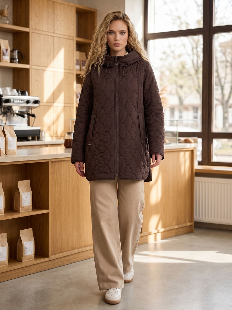 Куртка женская демисезонная LAWINTER, шоколад, модель 86246