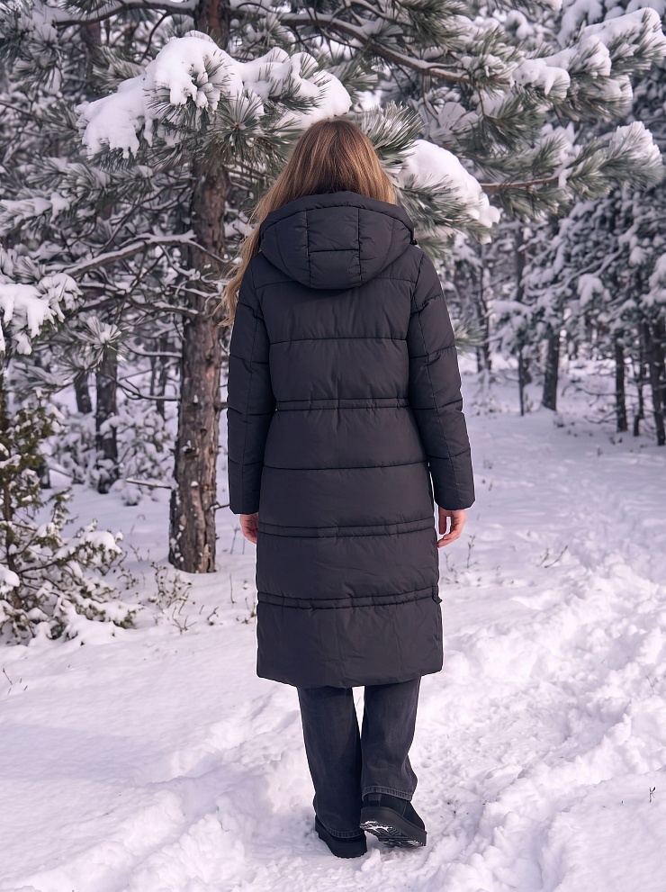 Пуховик женский зимний LAWINTER, черный, модель 86865