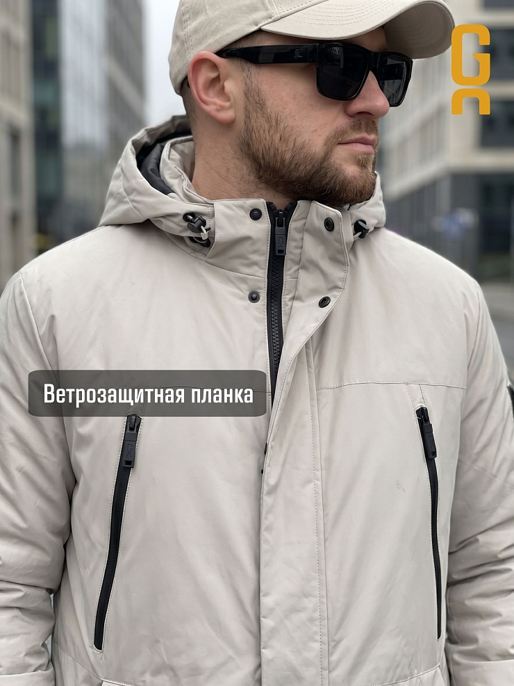 Куртка мужская демисезонная GRIZMAN, серо-бежевая, модель 74786