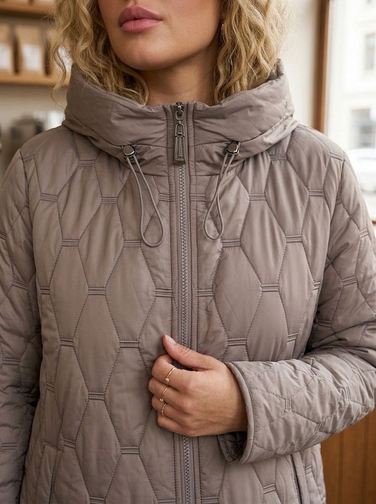 Куртка женская демисезонная LAWINTER, кофе, модель 86246