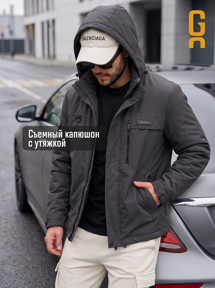 Куртка мужская демисезонная GRIZMAN, темно-серая, модель 74919