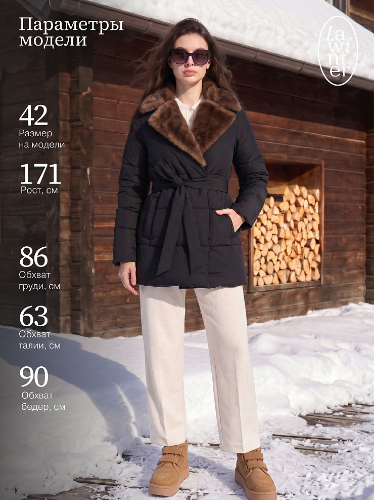 Куртка женская зимняя LAWINTER, черная, модель 84739