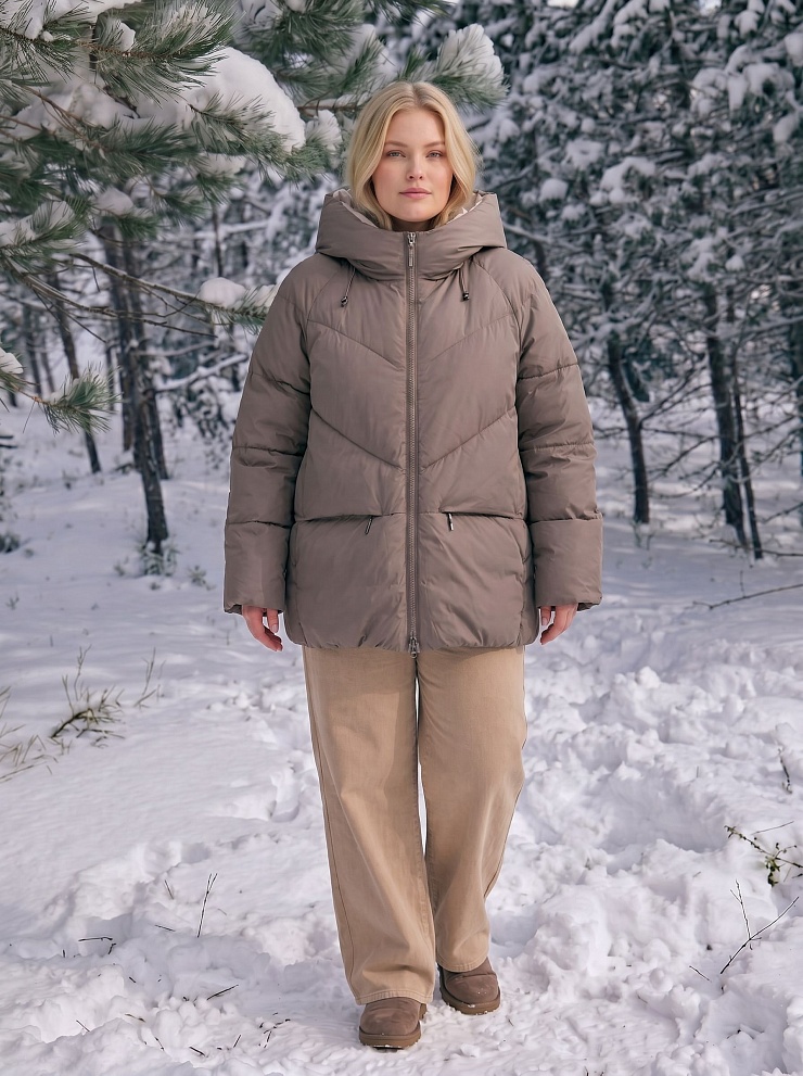 Куртка женская зимняя LAWINTER, кофе, модель 86233