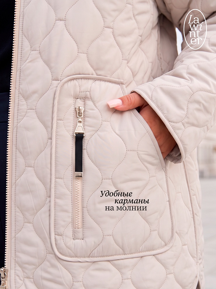 Куртка женская демисезонная LAWINTER, бежевая, модель 83594
