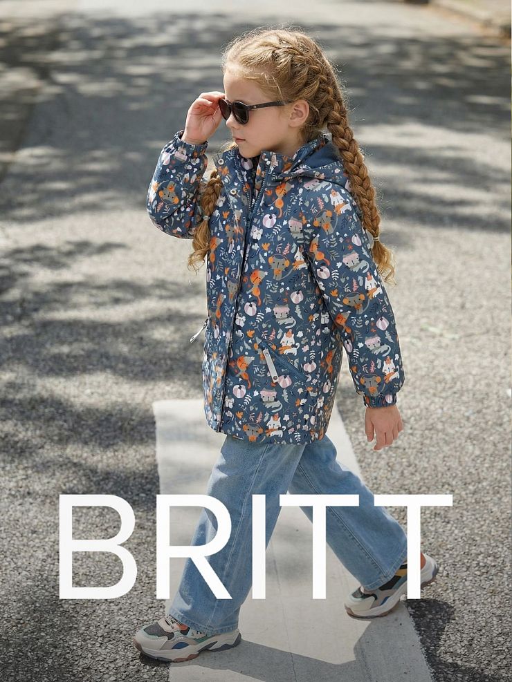 Куртка для девочки демисезонная BRITT, графит, модель 64412