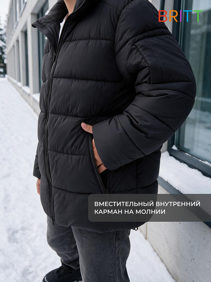 Куртка для мальчика зимняя BRITT, графит, модель 66121