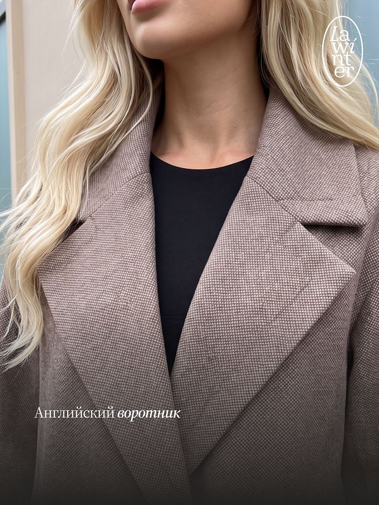 Пальто женское осеннее LAWINTER, капучино, модель 86911