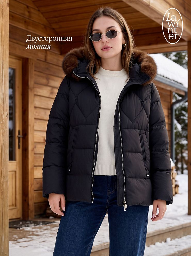 Куртка женская зимняя LAWINTER, черная, модель 86387