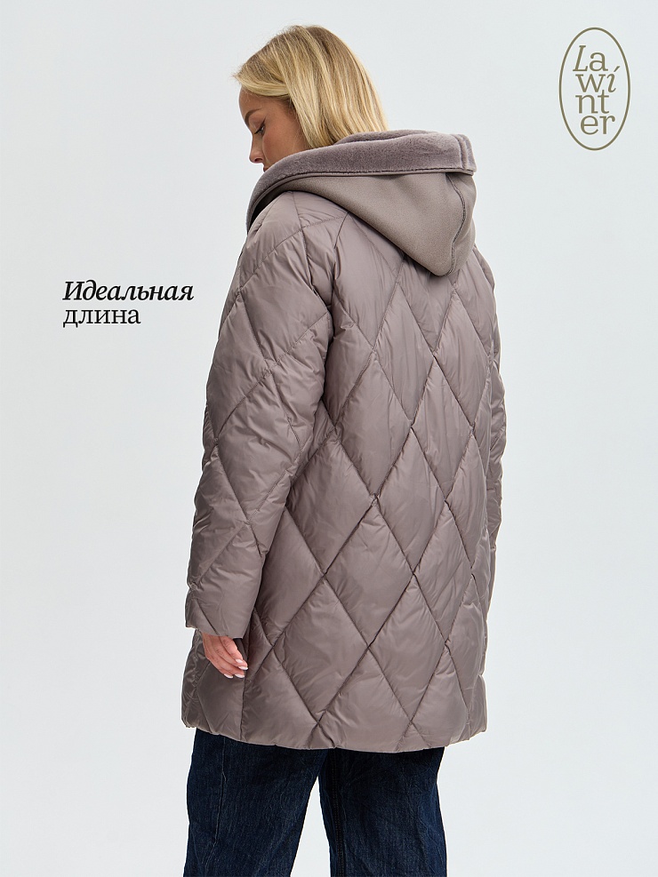 Куртка женская зимняя LAWINTER, кофе, модель 84131