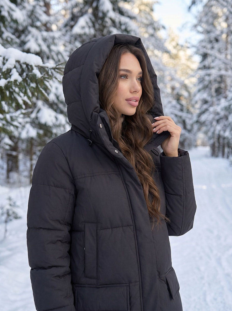 Куртка женская зимняя LAWINTER, черная, модель 85221