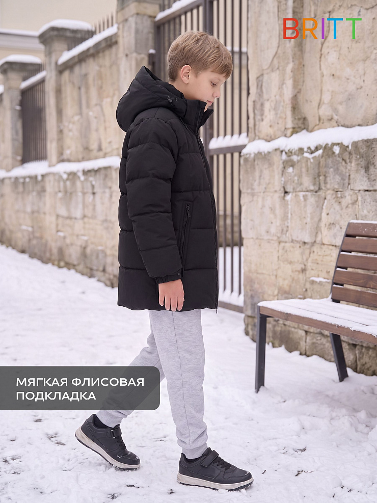 Куртка для мальчика зимняя BRITT, черная, модель 66473