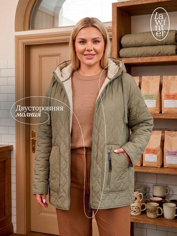 Куртка женская демисезонная LAWINTER, олива, модель 83594