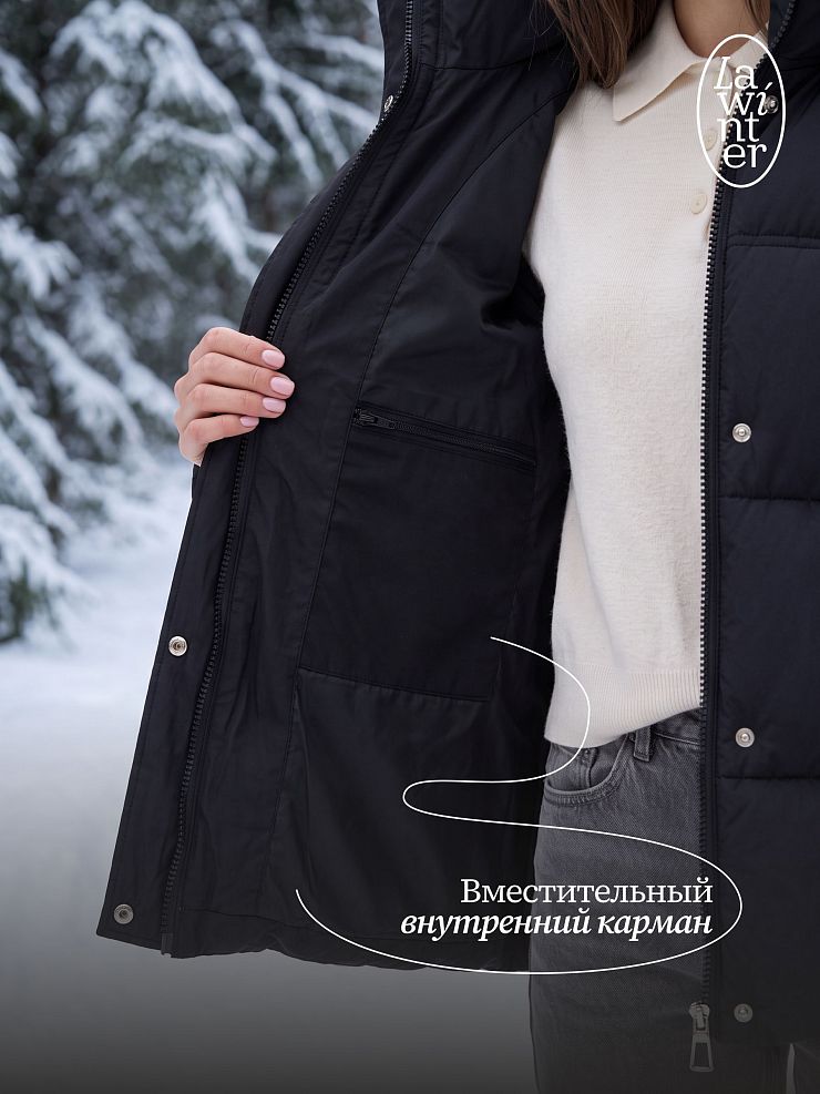 Куртка женская зимняя VACANT, черная, модель 85316