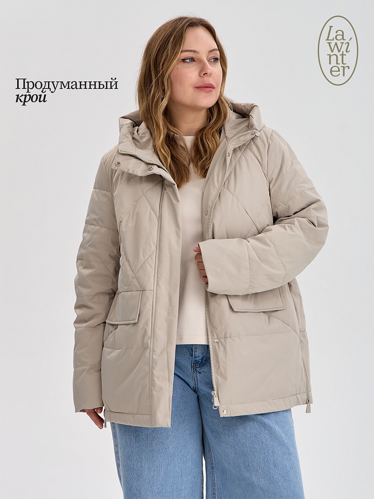 Куртка женская демисезонная LAWINTER, бежевая, модель 84623