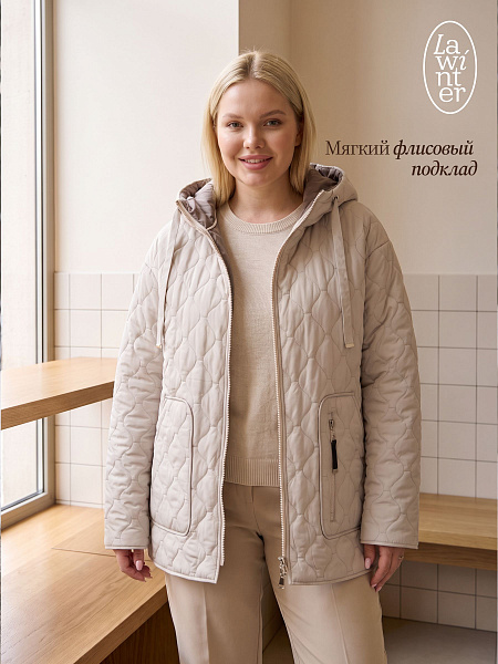 Куртка женская демисезонная LAWINTER, бежевая, модель 83594