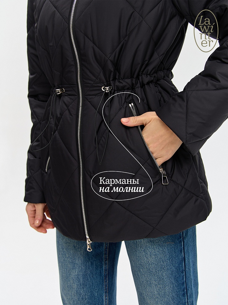 Куртка женская демисезонная LAWINTER, черная, модель 84619