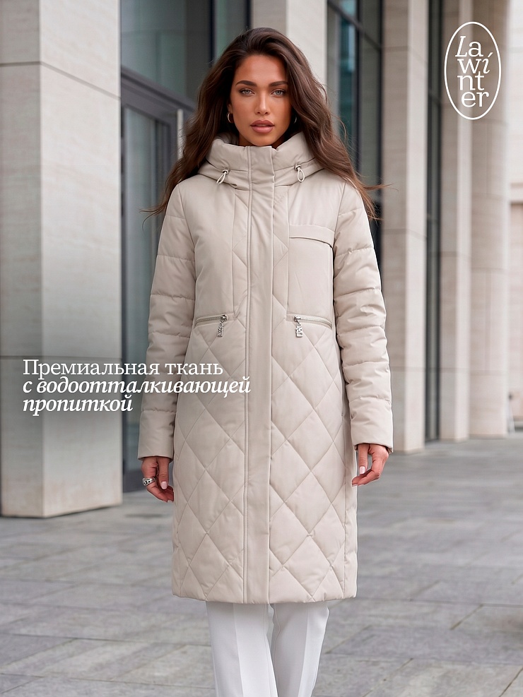Пальто женское демисезонное LAWINTER, олива, модель 83462