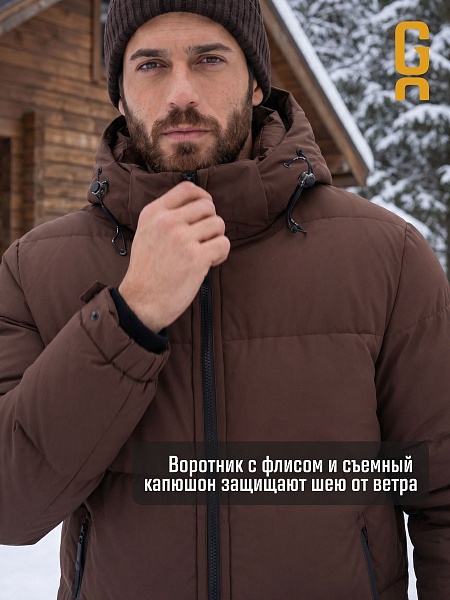 Куртка мужская зимняя GRIZMAN, коричневая, модель 72684