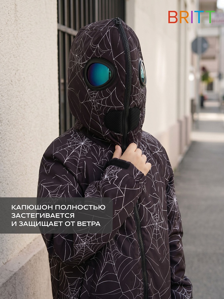 Куртка для мальчика демисезонная BRITT, черно-серая, модель 65739