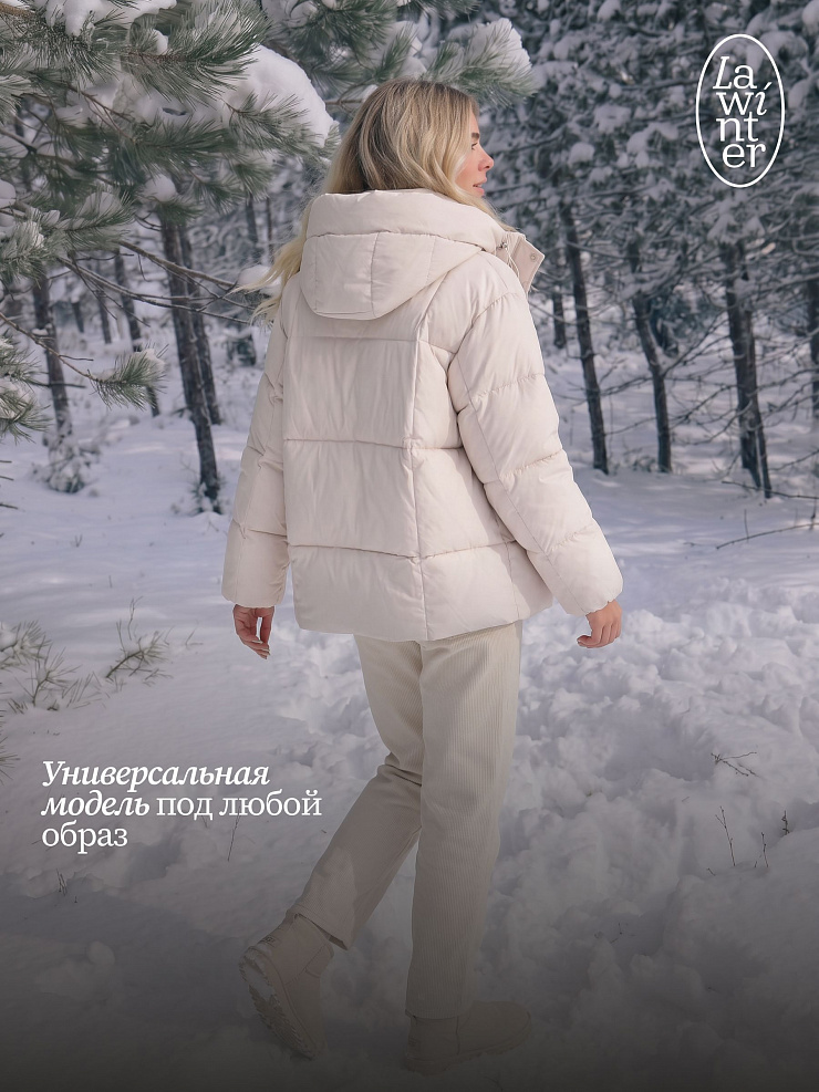 Куртка женская зимняя LAWINTER, бежевая, модель 84687