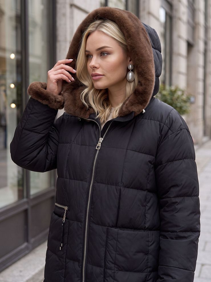 Куртка женская зимняя LAWINTER, черная, модель 85136