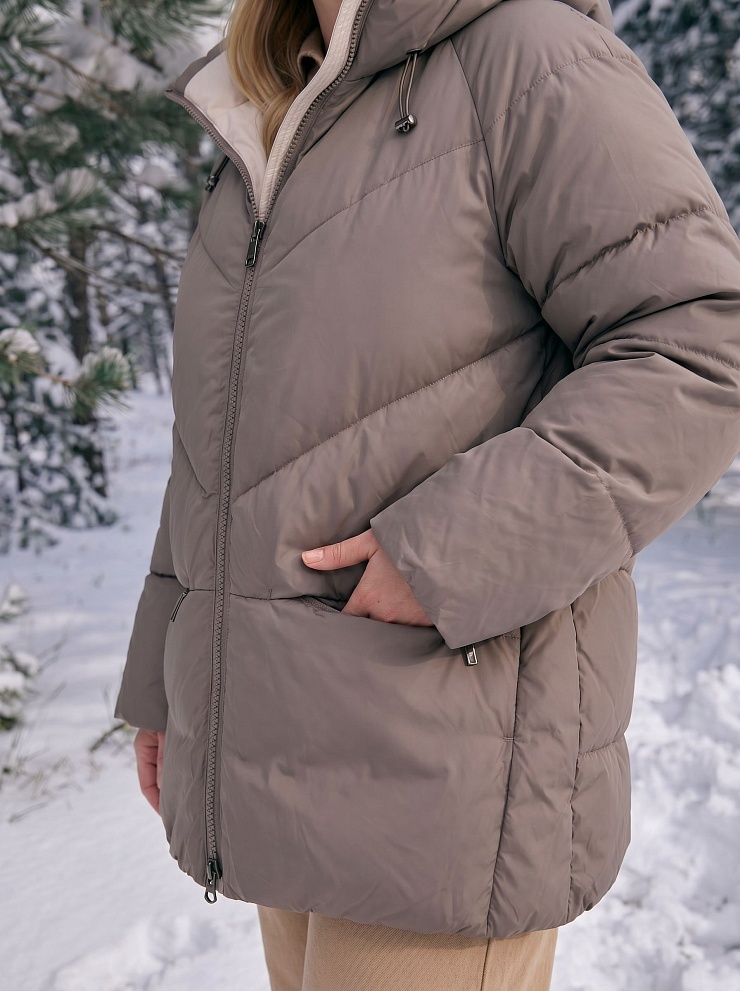 Куртка женская зимняя LAWINTER, кофе, модель 86233