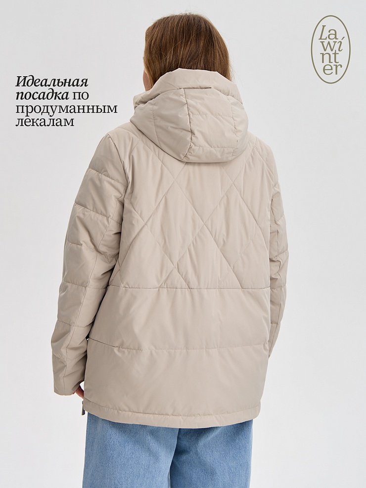 Куртка женская демисезонная LAWINTER, бежевая, модель 84623