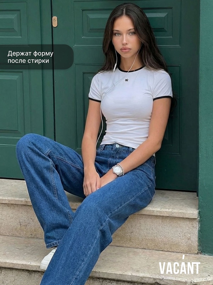Джинсы женские демисезонные VACANT, синие, модель 105156