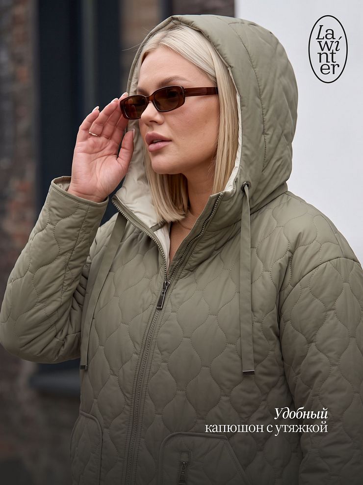 Куртка женская демисезонная LAWINTER, олива, модель 83594