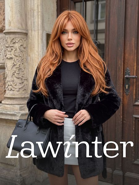 Шуба женская зимняя LAWINTER, черная, модель 56412