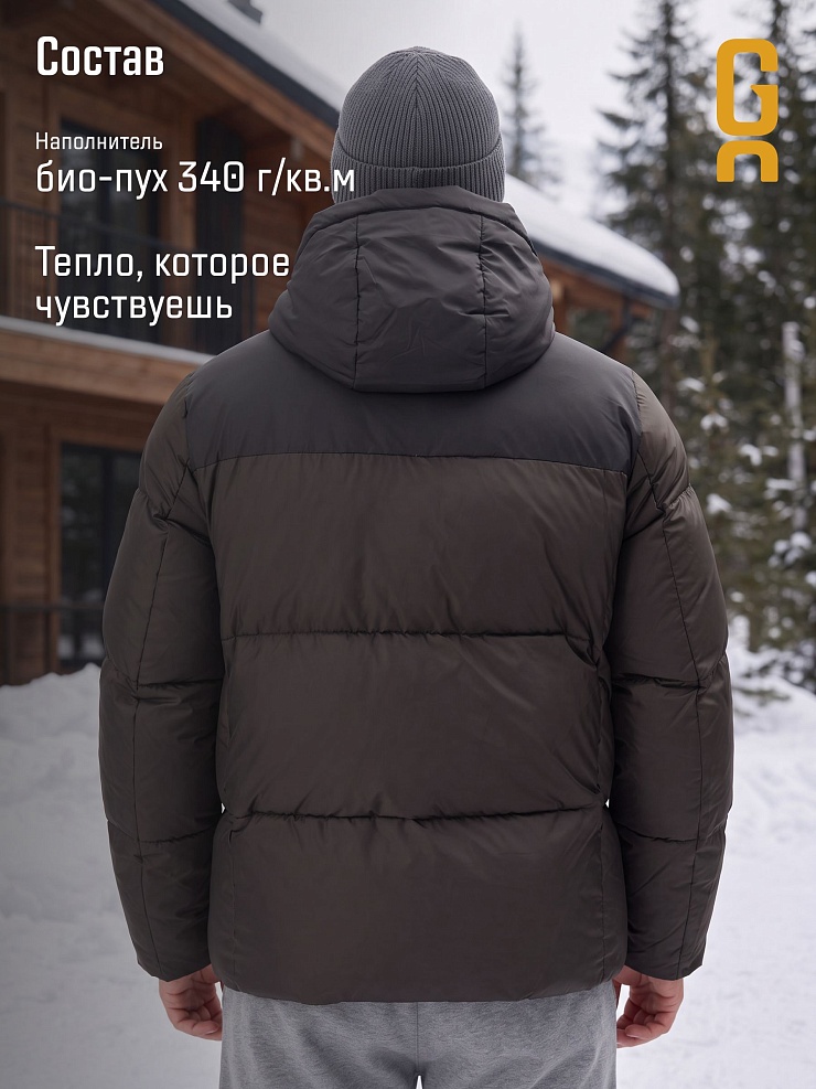 Куртка мужская зимняя GRIZMAN, коричневая, модель 76238