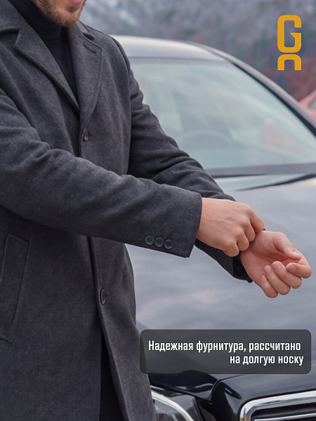 Пальто мужское осеннее GRIZMAN, серое, модель 73467