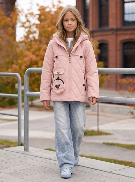 Куртка для девочки демисезонная BRITT, розовая, модель 63239
