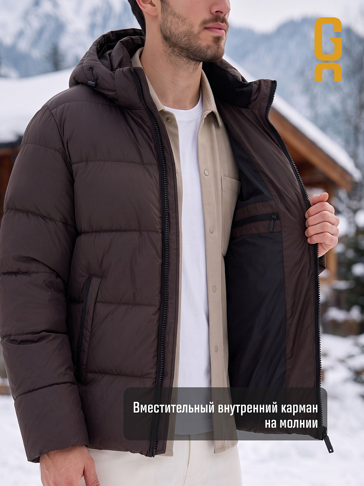 Куртка мужская зимняя GRIZMAN, коричневая, модель 75114
