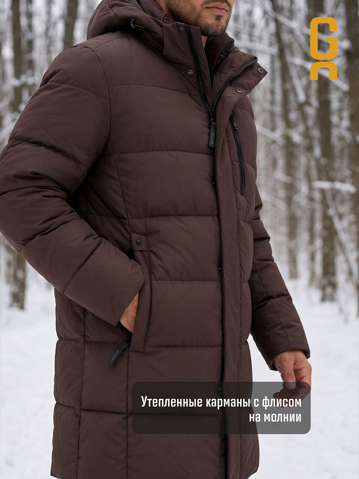 Куртка мужская зимняя GRIZMAN, коричневая, модель 73853