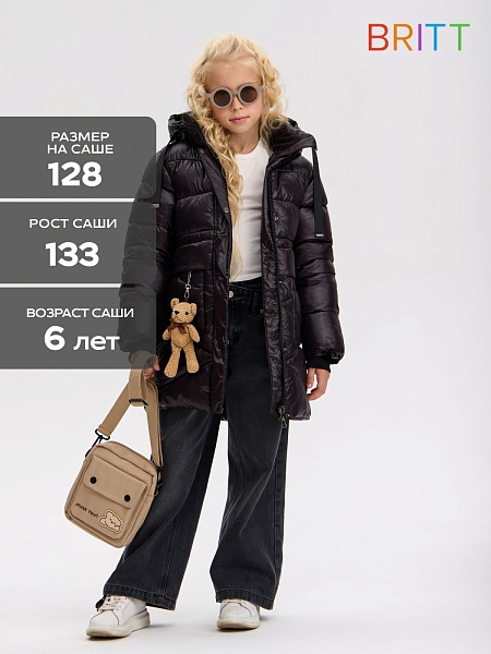 Куртка для девочки зимняя BRITT, черная, модель 65918