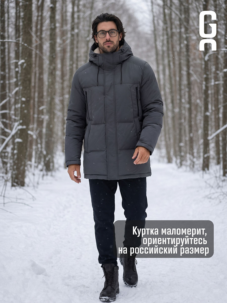 Пуховик мужской зимний GRIZMAN, темно-серый, модель 75192