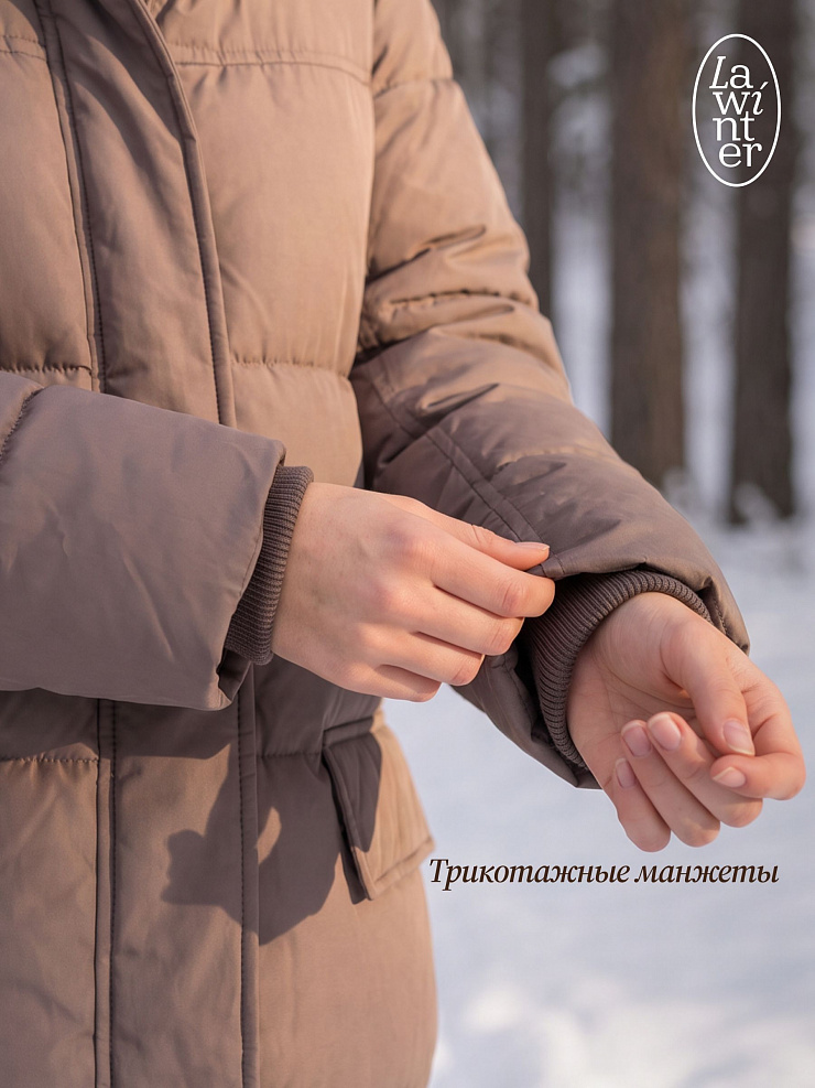 Куртка женская зимняя LAWINTER, коричневая, модель 85221