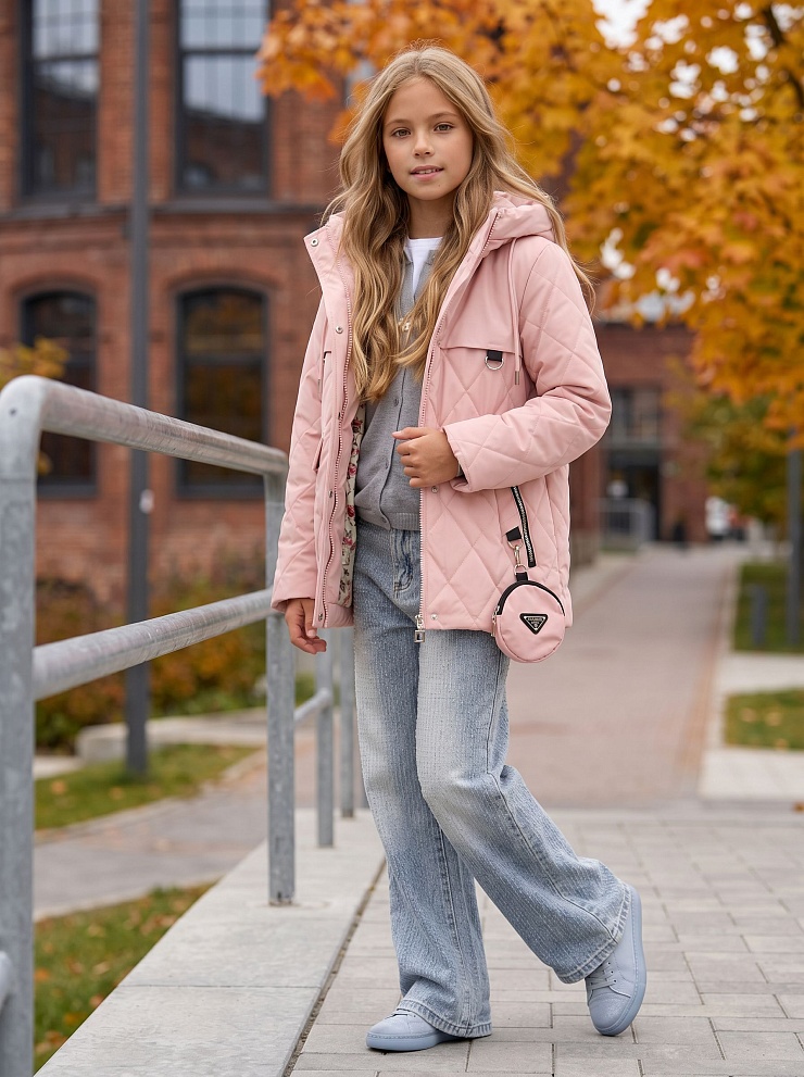 Куртка для девочки демисезонная BRITT, розовая, модель 63239