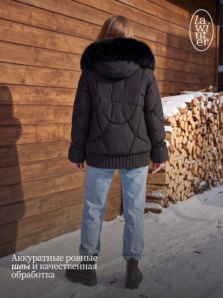 Куртка женская зимняя LAWINTER, черная, модель 8677