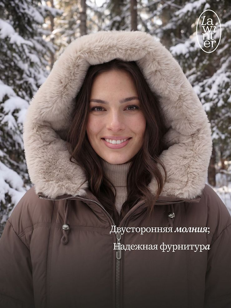 Куртка женская зимняя LAWINTER, капучино, модель 84222