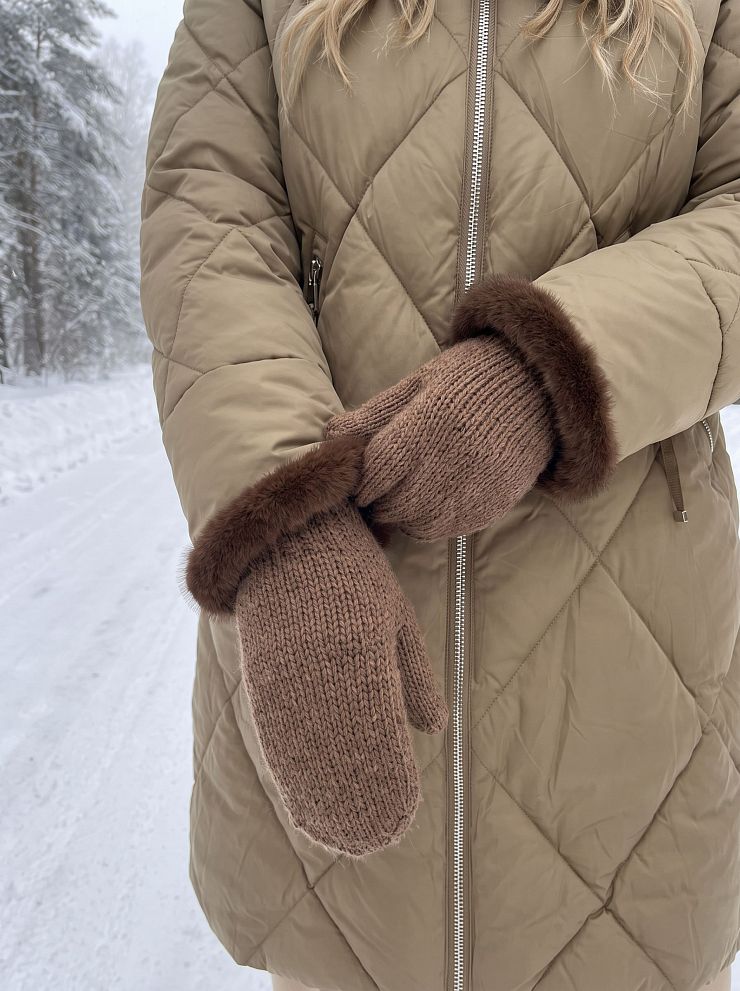 Пуховик женский зимний LAWINTER, хаки, модель 84692