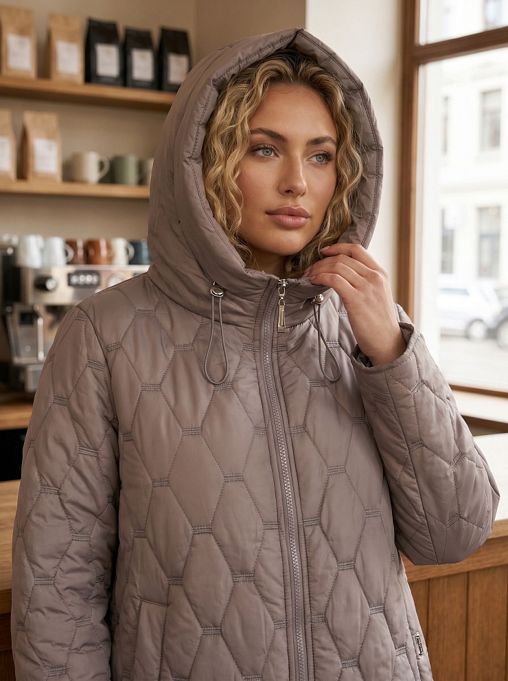Куртка женская демисезонная LAWINTER, кофе, модель 86246