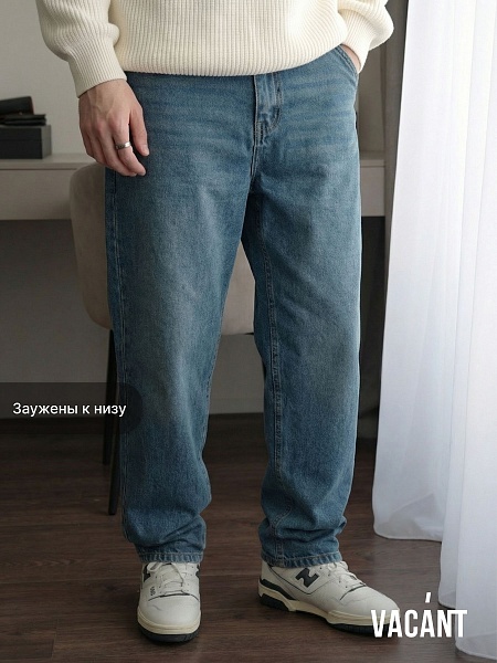 Джинсы мужские осенние VACANT, голубые, модель 105259