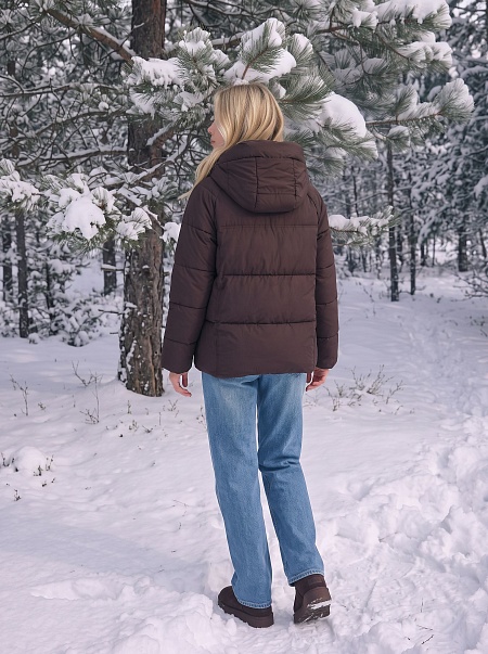 Куртка женская зимняя LAWINTER, коричневая, модель 85316