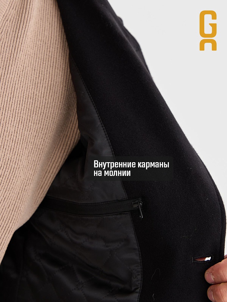 Пальто мужское осеннее GRIZMAN, черное, модель 73434