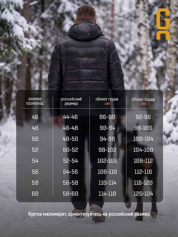Куртка мужская зимняя GRIZMAN, черная, модель 73550
