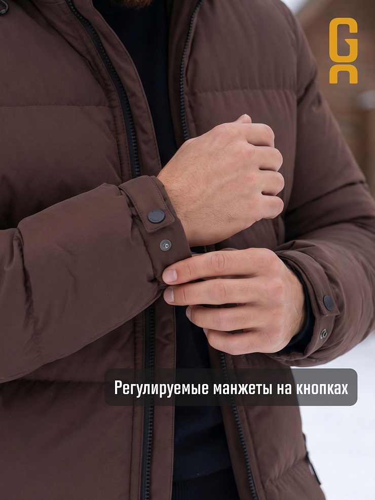 Куртка мужская зимняя GRIZMAN, коричневая, модель 72684
