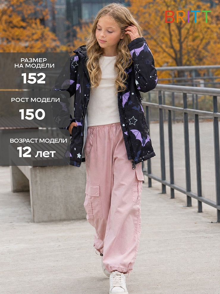 Куртка для девочки демисезонная BRITT, черная, модель 63751