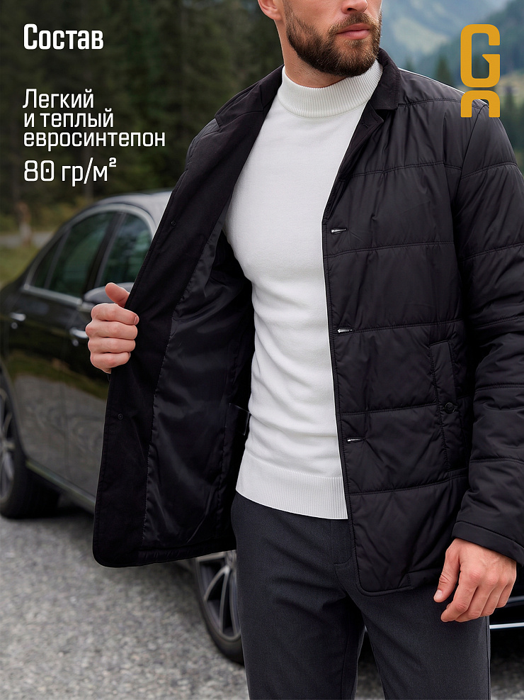 Куртка мужская демисезонная GRIZMAN, черная, модель 71822